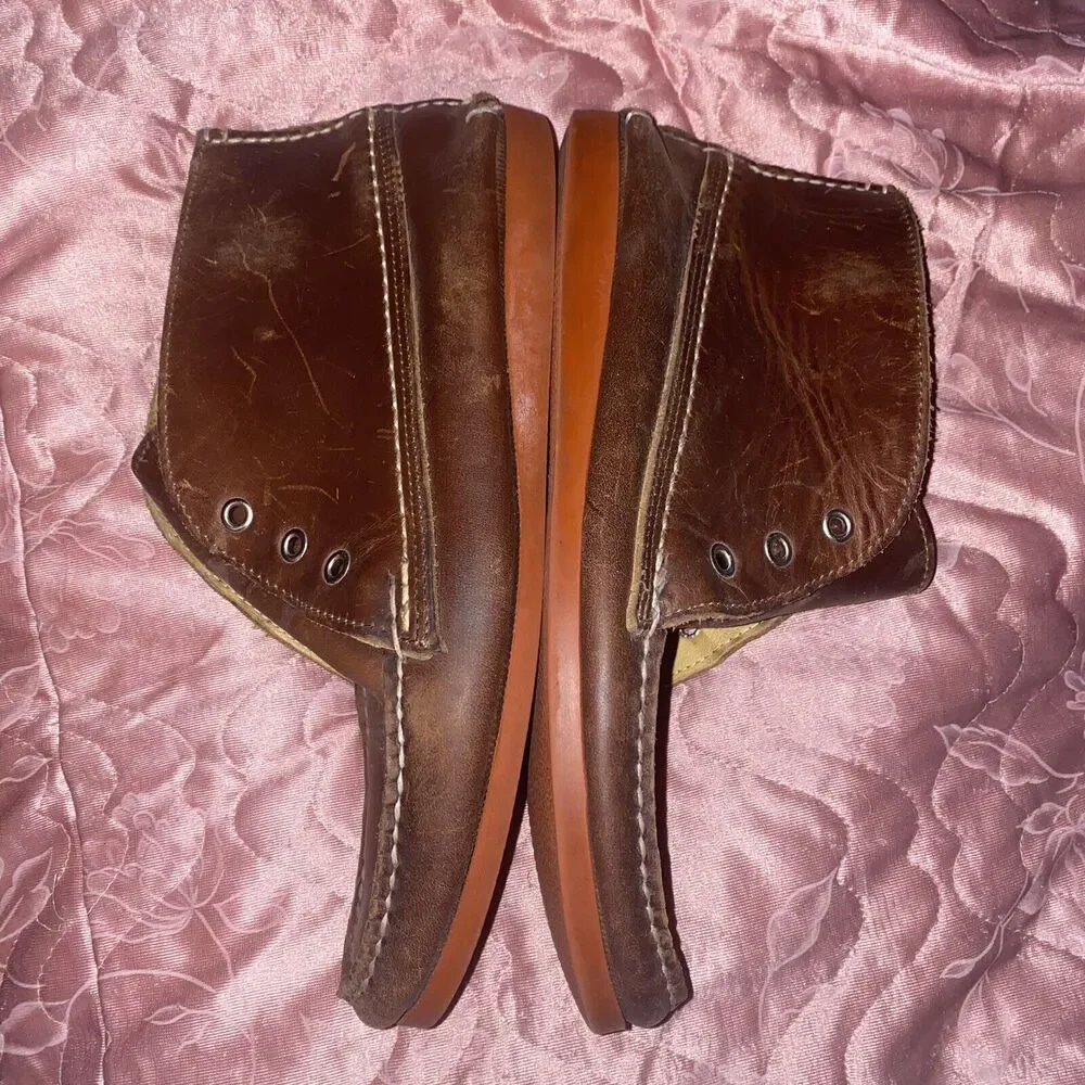Quoddy authentic brown leather‎ ankle Amazonas moccasin boots 9